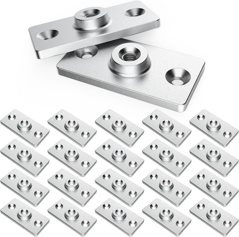 Fengone Fongone 20pcs Galvanized Ceiling Flange Hanger Plate Fits 3/8-inch Threaded Rod, Ceiling Flange Hanger for DIY Plumbing &Industrial Decor ,Galvanized Iron, Wall Mounting - Image 1